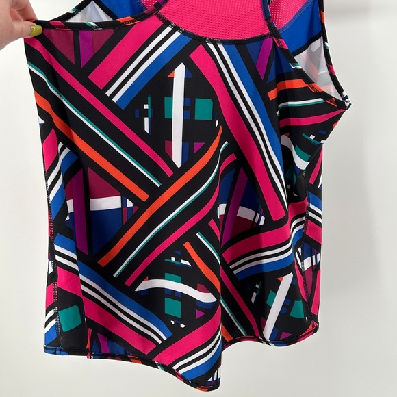 Fila Sport Racerback Tank Top Mesh Colorful L Activewear Sporty Athletic Retro - Picture 8 of 9